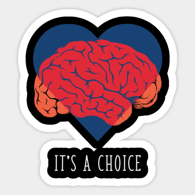 Heart and Brain Sticker by BoreeDome